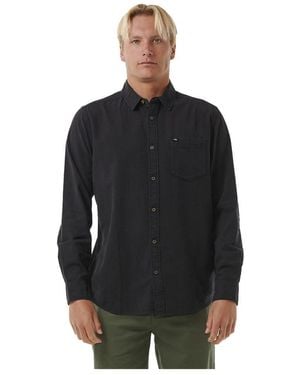 Rip Curl Classic Surf Washed Long Sleeve Shirt M Black