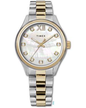 Timex Two-tone Bracelet Mother Of Pearl Dial Two-tone - Metallic
