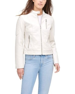 Levi's Size Faux Leather Motocross Racer Jacket - White