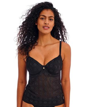 Freya Nomad Nights Underwire Plunge Tankini Top - Black
