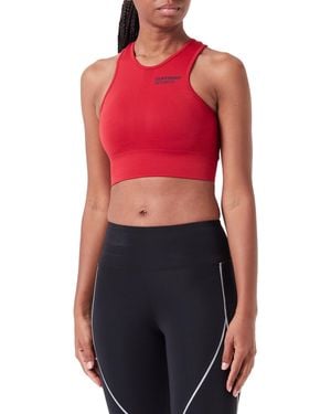 Superdry Core Seamless Mid Impact Bra Sportbeha Voor - Rood