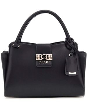 Guess Handtasche Schultertasche Jane Satchel Black schwarz - Blau