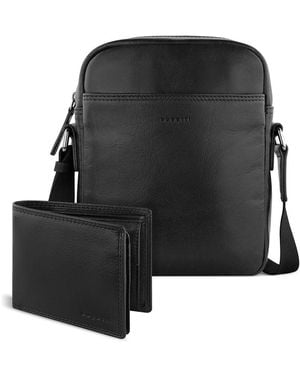 Bugatti Savona Set – Borsa a tracolla e portafoglio in pelle di - Nero