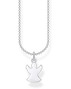 Thomas Sabo Collana da Donna in Argento Sterling 925 con Ciondolo a Forma di angelo - Metallizzato