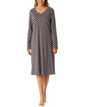 Schiesser Langarm weiche Baumwolle Bigshirt mit Taschen-Nightwear Nachthemd - Mehrfarbig