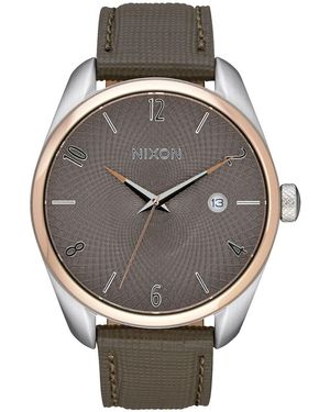 Nixon Armbanduhr Bullet Analog Quarz Leder A473-2214-00 - Mettallic