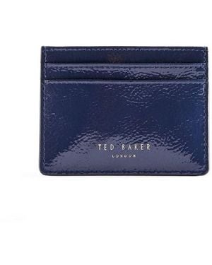 Ted Baker Roseya-crinkle Leather Card Holder Bi-fold Wallet - Blue