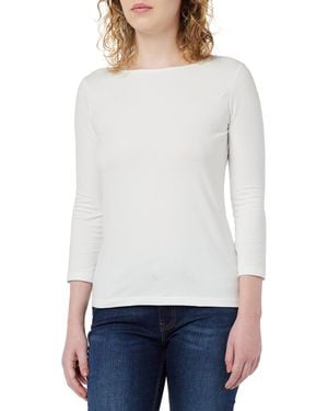 Comma, T-Shirt mit 3/4 Arm - Weiß