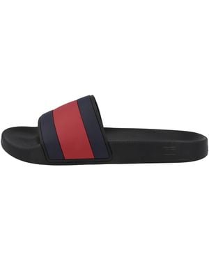 Tommy Hilfiger Badeschuhe Rubber TH Flag Pool Slide Badelatschen - Blau