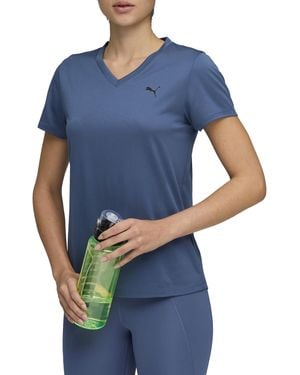 PUMA W Tad Essential V-hals Tee Tees - Blauw