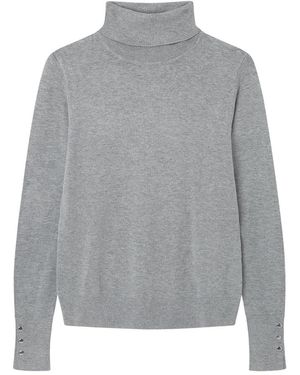Springfield Jersey de Cuello Alto viscoso y Nailon Botones puño - Gris