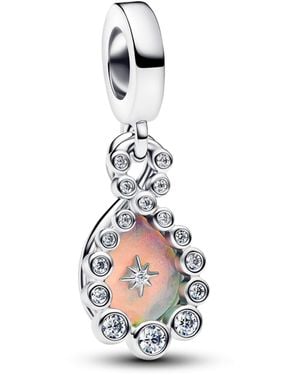 PANDORA Moments 794251C01 Breloque double infini en argent sterling avec zircons et résine Compatible ME et Moments - Blanc