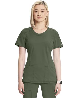 CHEROKEE Infinity Crew Neck Scrubs Shirt - Green