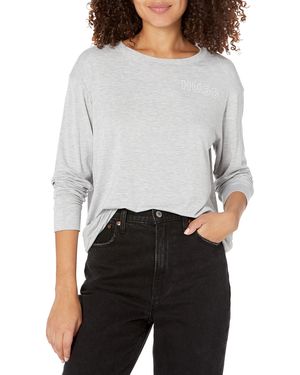 HUGO Outline Logo Relaxed Fit Langarmshirt Hemd - Grau