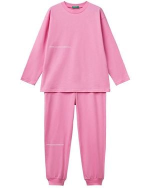 Benetton Pig(Maglia+Pant) 30960P08D Set di Pigiama - Rosa