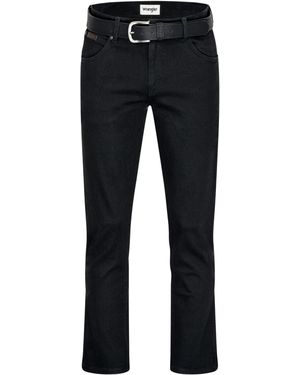 Wrangler Texas -Stretchjeans Regular Fit Authentic Straight in verschiedenen Waschungen mit Gürtel in schwarz oder braun - Blau