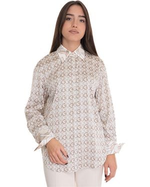 Guess Camicie Manche Lunghe LS ALEXANDRA W4YH47 WF1T2 Beige - 145228000127_L, beige, L - Blanc