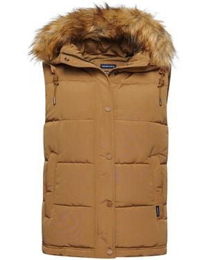 Superdry VINTAGE EVEREST FAUX FUR GILET A7 – - Braun