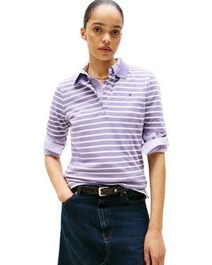 Tommy Hilfiger 1985 Reg Pique Polo Ss Ww0ww43224 S/s Polo - Paars