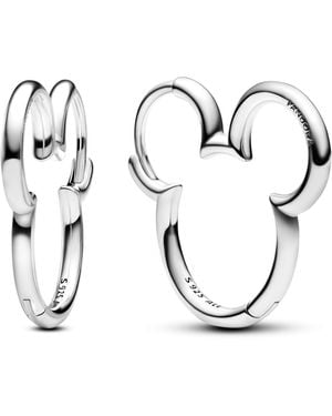 PANDORA Disney Mickey Mouse Silhouette Hoop Earrings - Multicolour