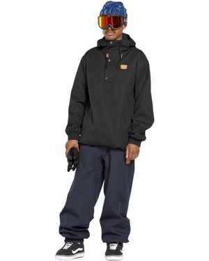 Volcom Arthur Longo 20k Pullover Anarok Hooded Snowboard Jacket - Black