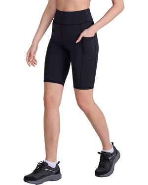 Mountain Warehouse Bounce Womens Leggings Shorts - Breathable, Ultimate Opacity, Quick Wicking, Fast Dry Yoga Trousers - For - Blue