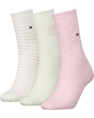 Tommy Hilfiger 8719965009202 Th Women Sock 3p Giftbox - Roze