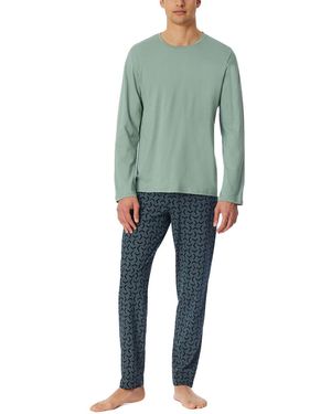 Schiesser Schlafanzug Lang-Nightwear Set Pyjamaset - Grün