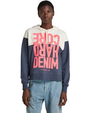 G-Star G-star Hard Core Denim Hoodie Colour Block - Red