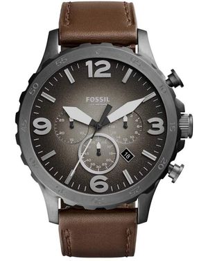 Fossil Nate Quartz Stainless Steel Chronograph Watch - Metallic
