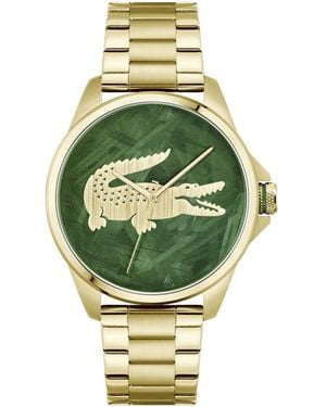 Lacoste Zeiger-Quarzwerk für Kollektion LE Croc mit Goldfarben Edelstahlarmband - Mettallic