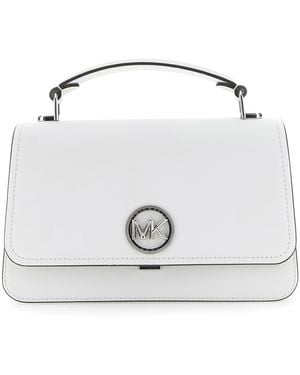 Michael Kors Md Ew Th Chn Satchel Hand Bag - White