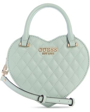Guess Sac à main sac à épaule bandoulière Atabey Heart Bag Light Sage menthe - Vert