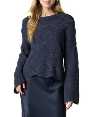 The Drop 's Katia Basket Weave Cropped Jumper - Blue