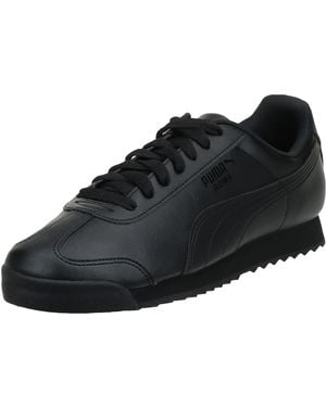PUMA Roma Basic Leather Sneaker,black/black,6 D Us - Zwart