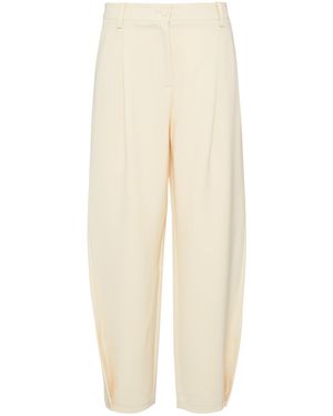 S.oliver Cropped Hose mit Barrel Leg und Saum-Detail beige 44 - Natur