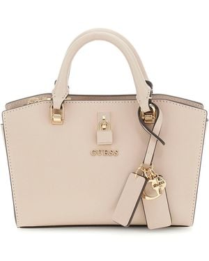 Guess Queensland Mini Satchel Bag Simply Taupe - Naturel