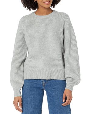 Amazon Essentials Rippstrick-Pullover mit Rundhalsausschnitt - Grau