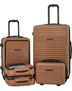 French Connection 5 Piece Mersai Luggage Travel Set - Brown