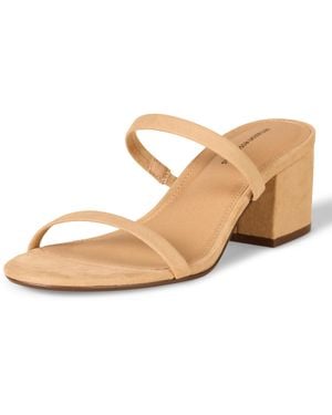 Amazon Essentials Slide con Tacco e Due Cinturini Sottili Donna - Neutro