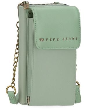 Pepe Jeans Morgan Shoulder Bag Green 11x20x4cm Polyester With Faux Leather Details By Joumma Bags