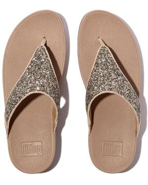 Fitflop Lulu Multi-tonal Glitter Toe-post Sandals - Brown