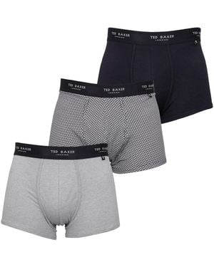 Ted Baker Boxershorts Dreierpack - blau/Grau/Mini Geo Navy