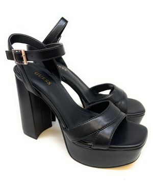 Guess SCARPE DONNA SANDALO ZELINE PELLE BLACK FL6ZLEELE03 - Nero