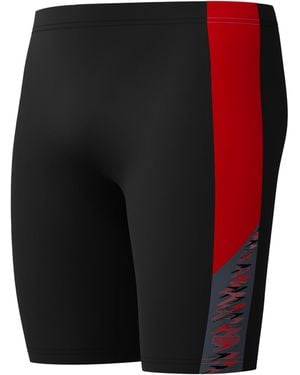 Speedo Dive Jammer Swim Trunks Swimmers Anthracite/high Risk Red Size 34 - Black