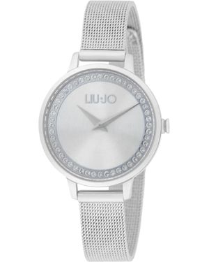 Liu Jo Orologio Elegante da donna al quarzo con zirconi - Modello Casual Shine TLJ2587 - Orologio con cinturino in acciaio maglia mesh - Metallizzato