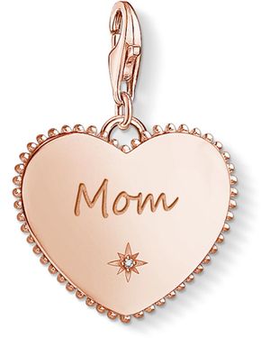 Thomas Sabo Charm-Anhänger Herz Mom vergoldetes Silber 1687-416-40 - Pink