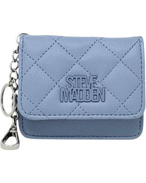 Steve Madden Bwren Flap Wallet With Keyring - Blue