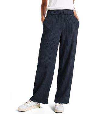 Street One 3716530 Wide Leg Crinkle Hose - Blau