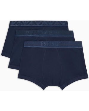 Emporio Armani 3-Pack Trunk Badehose - Blau